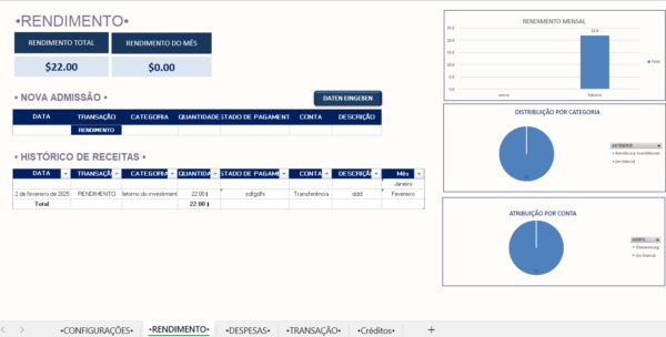 Finanças pessoais em Excel para controlo de despesas e rendimentos