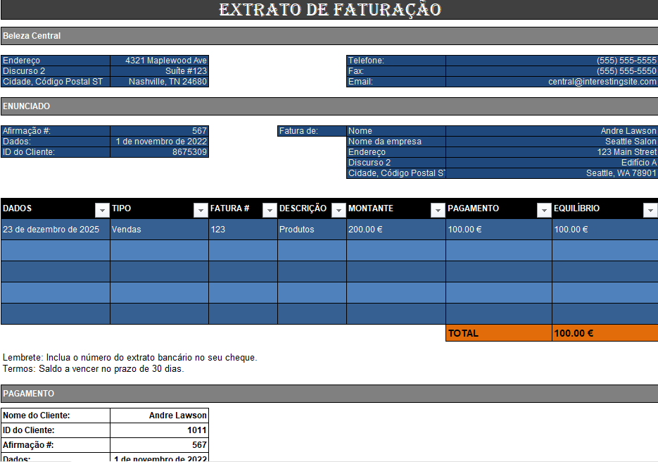 Extrato de conta em Excel para controlo de movimentos bancários